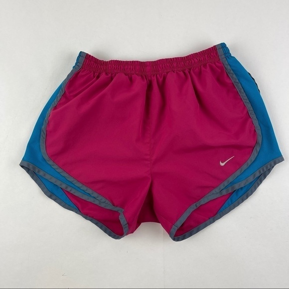 Nike Dri Fit Shorts Womens XS Pink Blue Drawstring - Picture 1 of 9